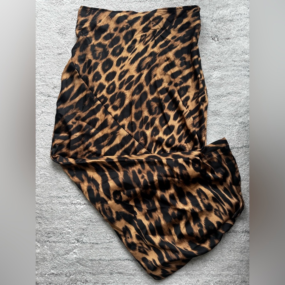 Commense Leopard Print Maxi Skirt